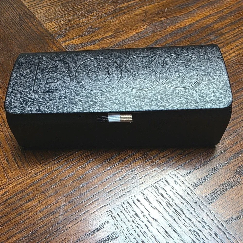 Hugo Boss Sunglasses Case Unisex OS Black Excellent Hard Shell Debossed Logo